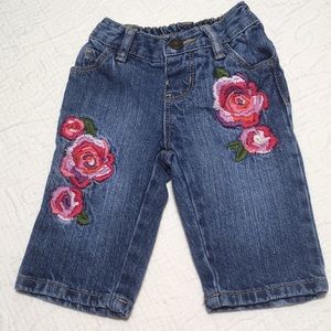0-3m (6/$20) Embroidered Denim Jeans by George